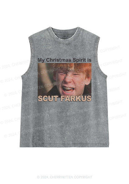 Christmas Spirit Y2K Washed Tank Cherrykitten