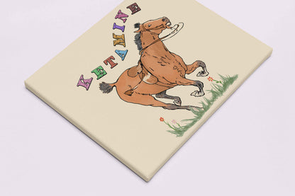 Orange Pony Y2K Canvas Wall Art Cherrykitten