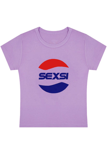 Red Blue Sexsi Y2K Baby Tee