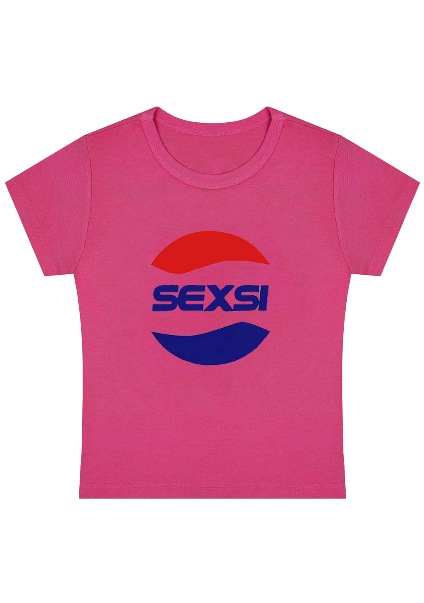 Red Blue Sexsi Y2K Baby Tee