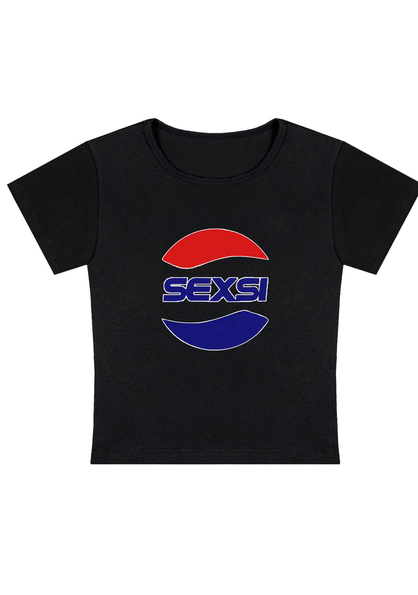 Red Blue Sexsi Y2K Baby Tee