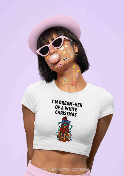 I'm Dream Hen Of A White Christmas Y2K Baby Tee Cherrykitten