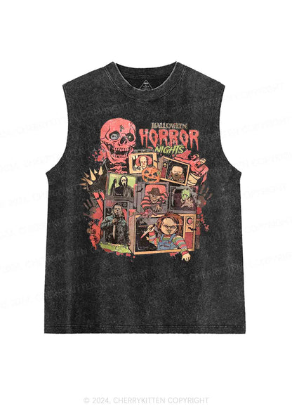 Halloween Horror Movies Characters Y2K Washed Tank Cherrykitten