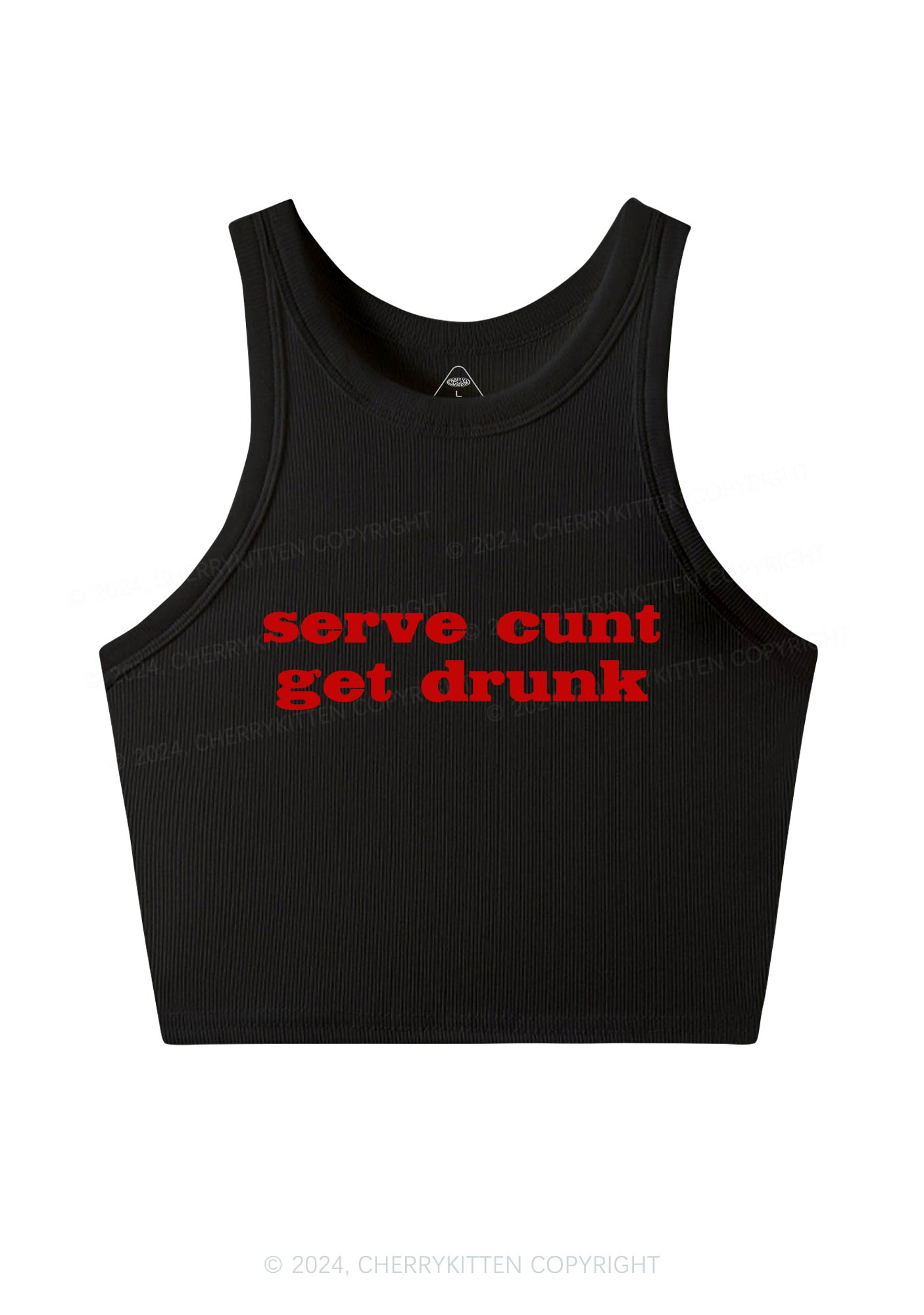 Serve Cxxt Get Drunk Y2K Crop Tank Top Cherrykitten