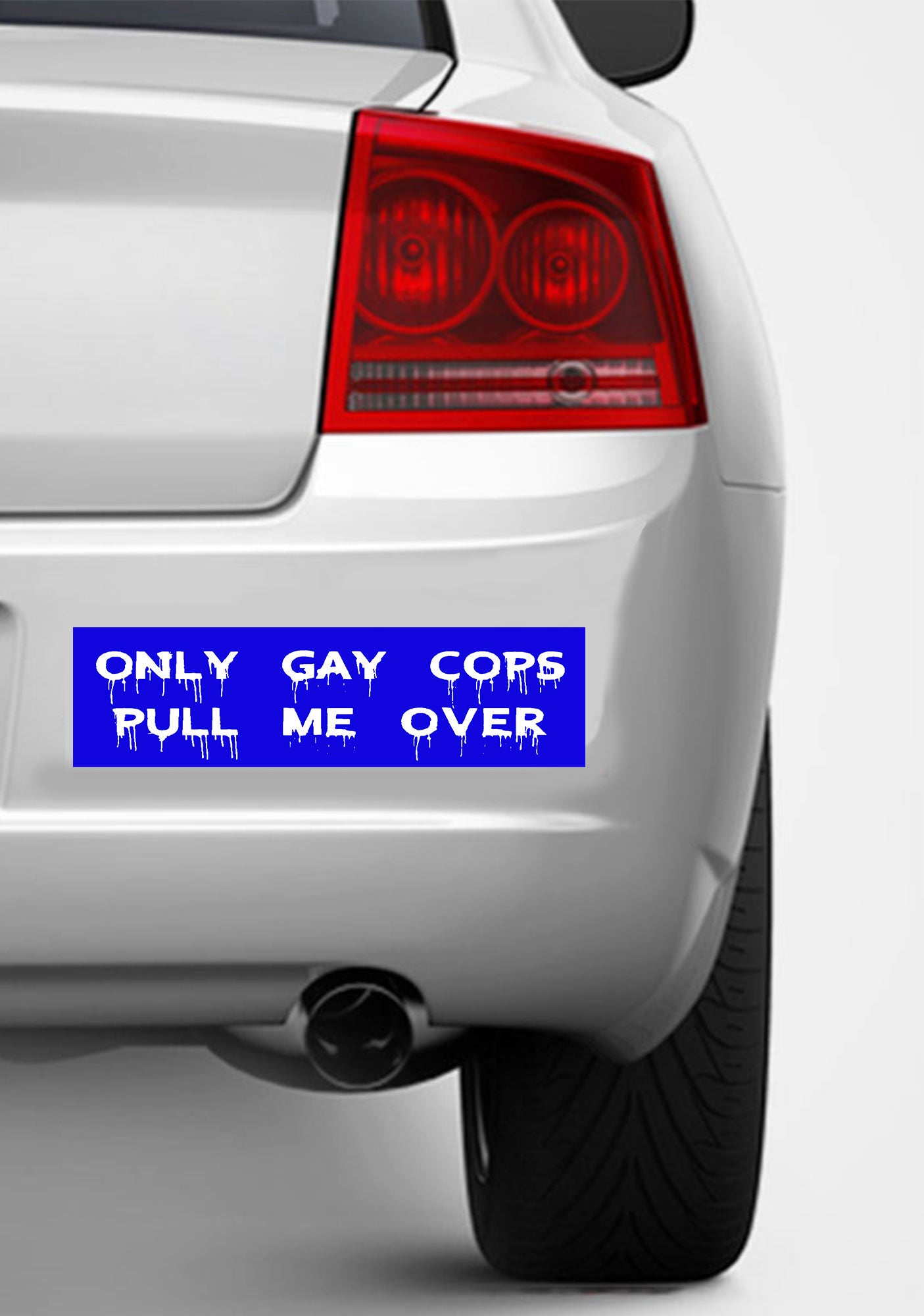 Only Gay Cops Pull Me Over Y2K Car Bumper Magnet Cherrykitten