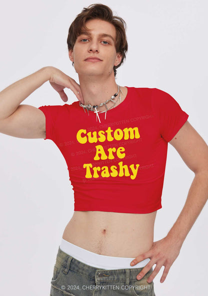 Custom Trashy Y2K Baby Tee Cherrykitten