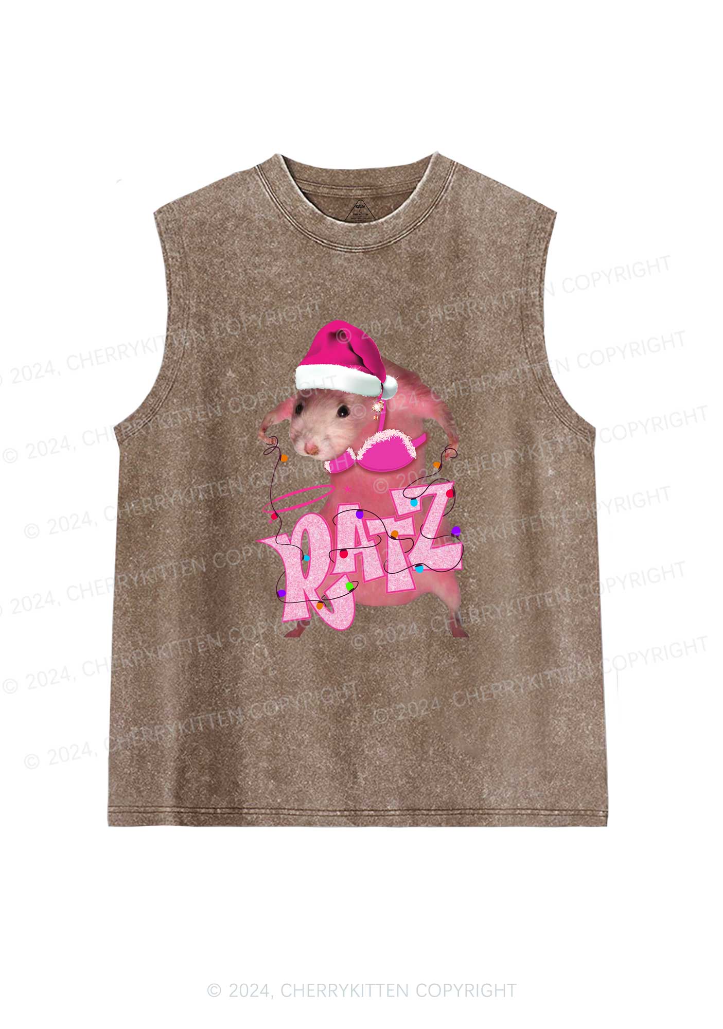 Christmas Ratz Y2K Washed Tank Cherrykitten