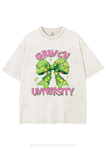 Christmas Green University Y2K Washed Tee Cherrykitten