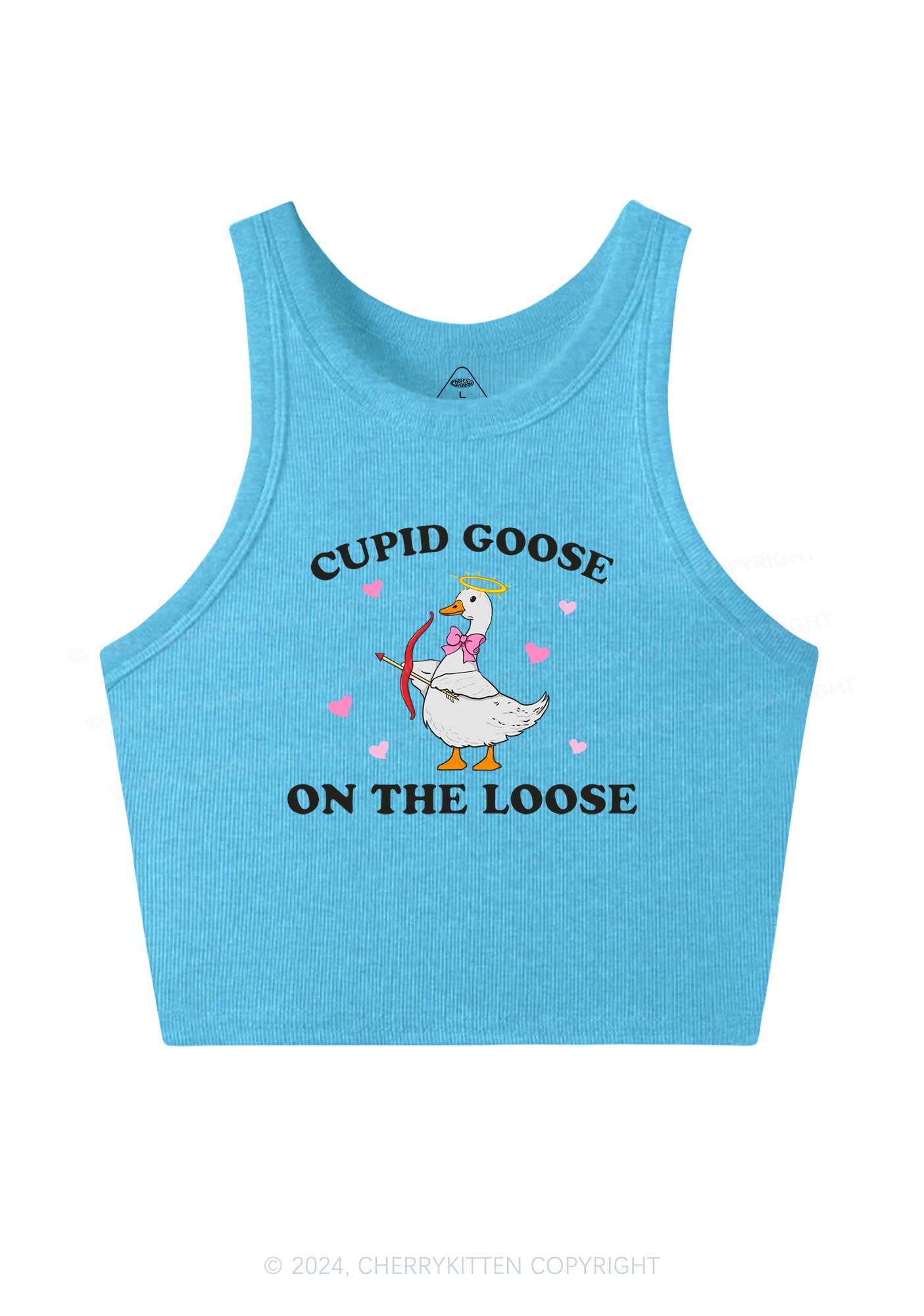 Cupid Goose Y2K Valentine's Day Crop Tank Top Cherrykitten