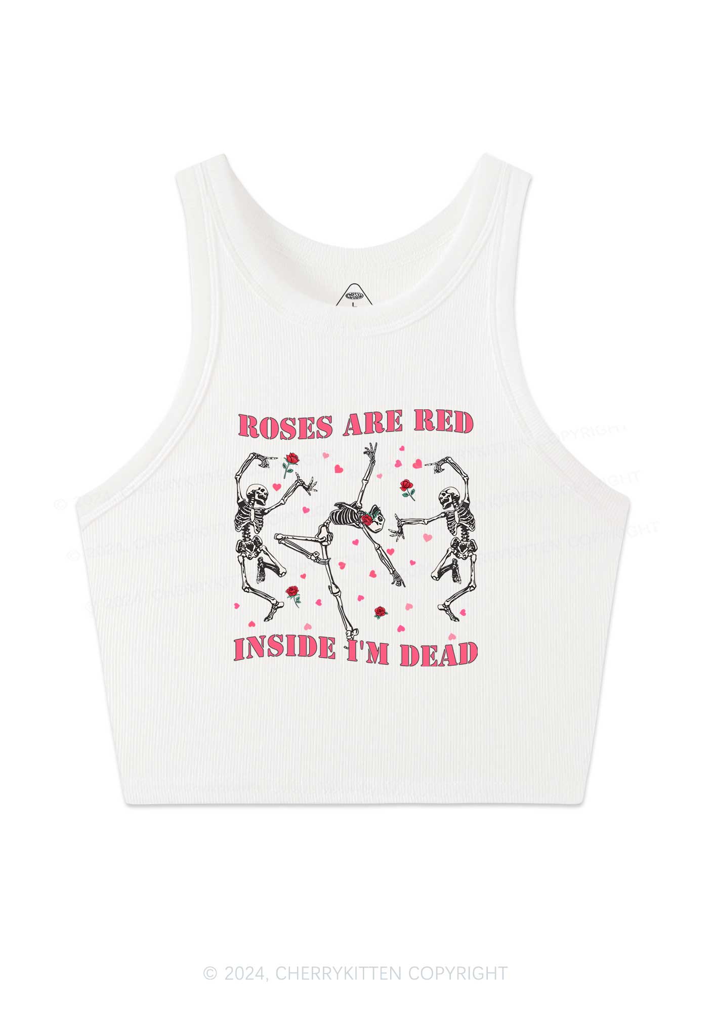 Inside Im Dead Y2K Valentine's Day Crop Tank Top Cherrykitten