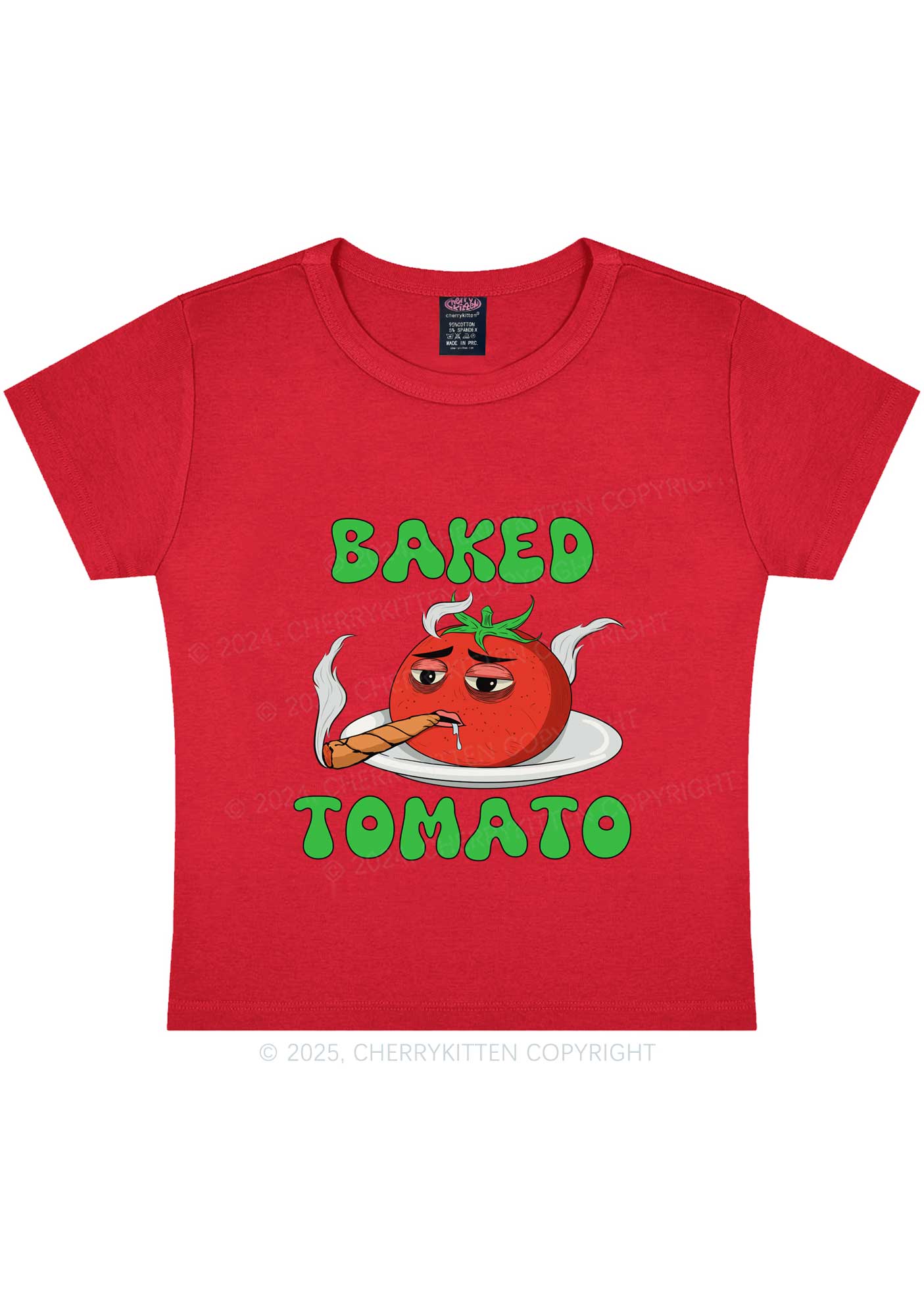 Baked Tomato Y2K Baby Tee Cherrykitten