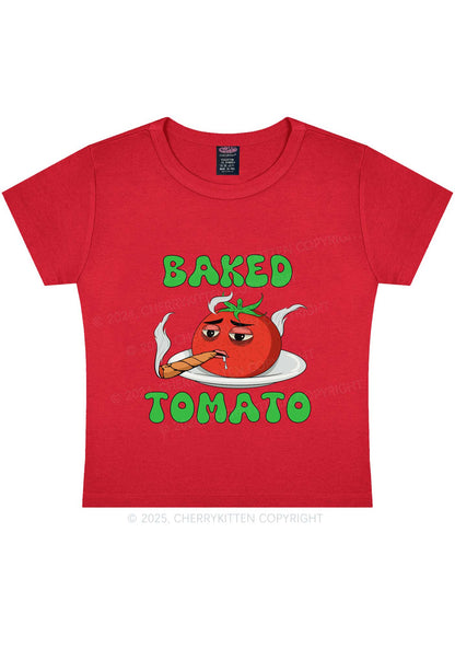 Baked Tomato Y2K Baby Tee Cherrykitten