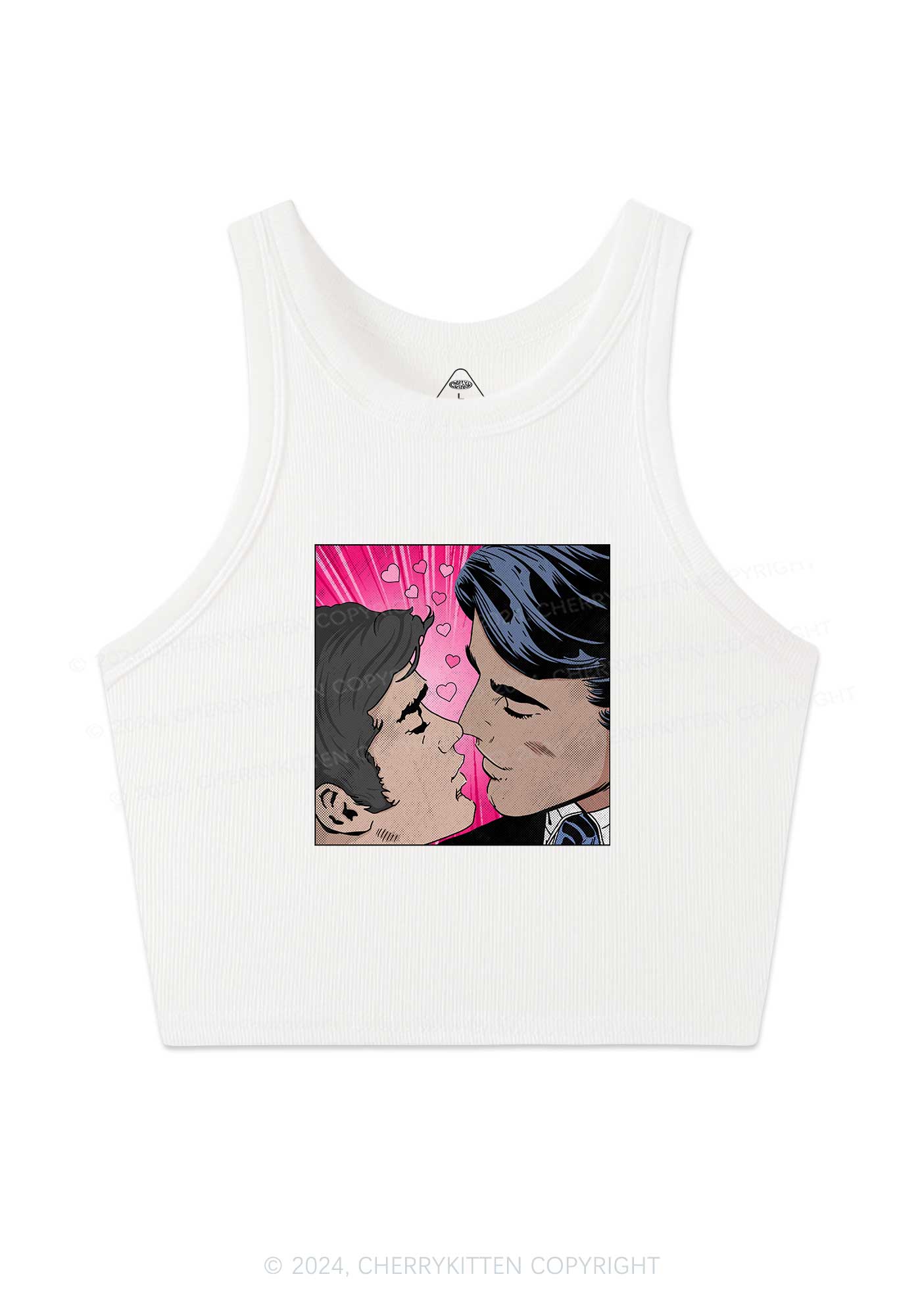 Boy Kiss Y2K Valentine's Day Crop Tank Top Cherrykitten