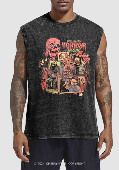 Halloween Horror Movies Characters Y2K Washed Tank Cherrykitten