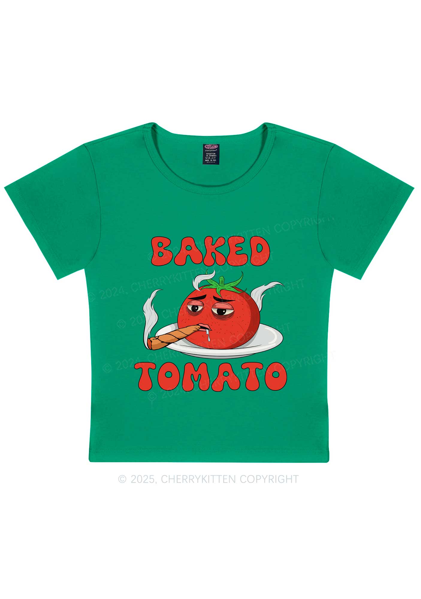 Baked Tomato Y2K Baby Tee Cherrykitten