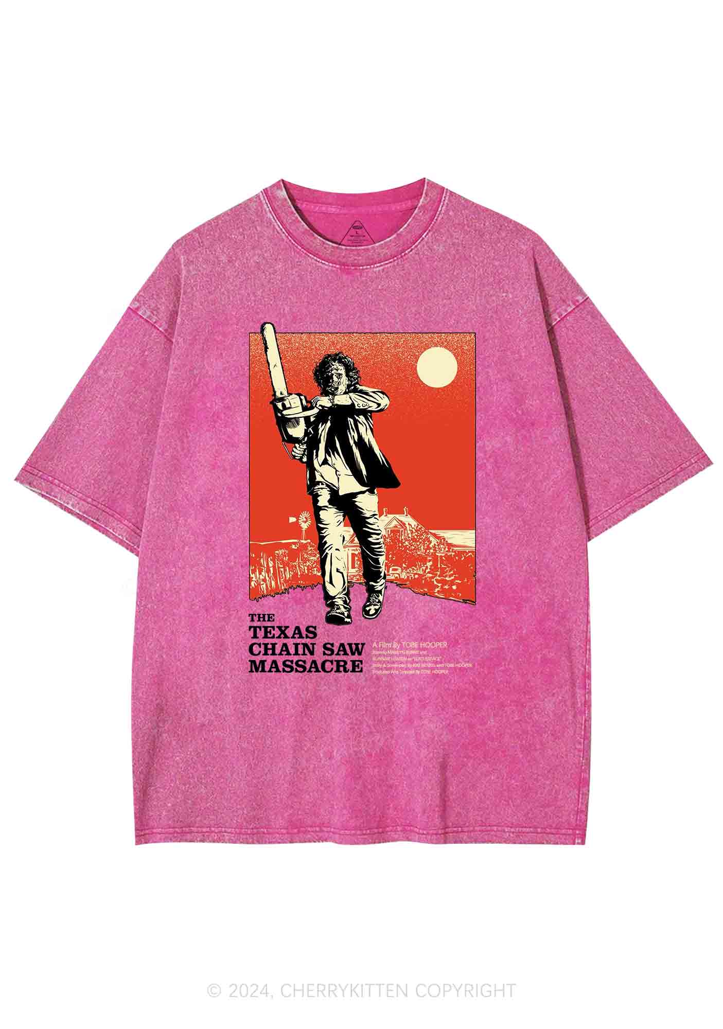 Halloween Chainsaw Man Y2K Washed Tee Cherrykitten