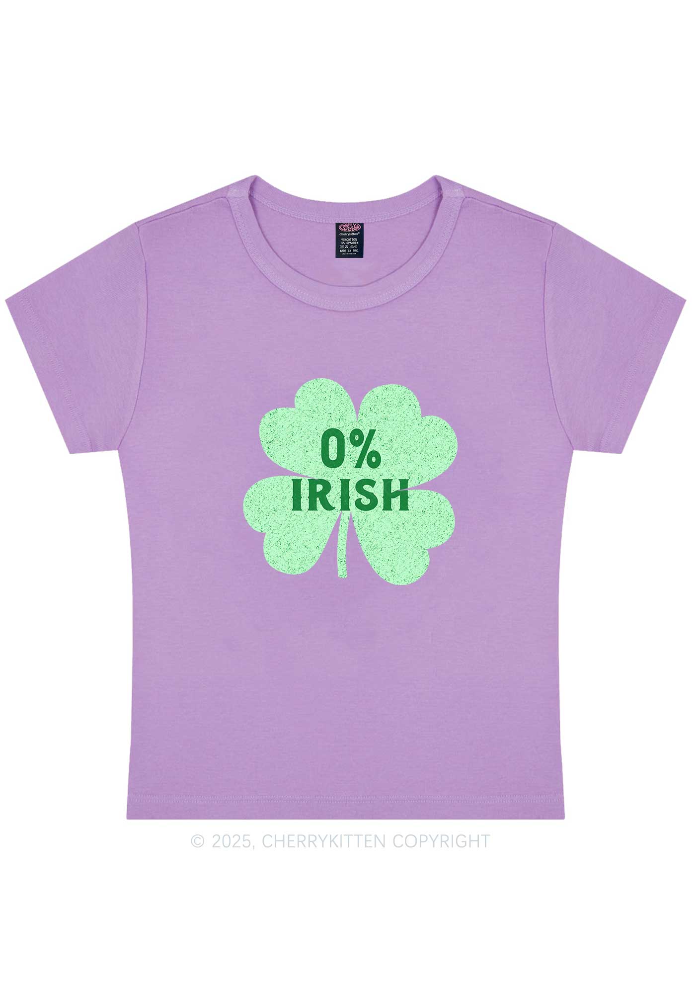 Zero Percent Irish St Patricks Y2K Baby Tee Cherrykitten