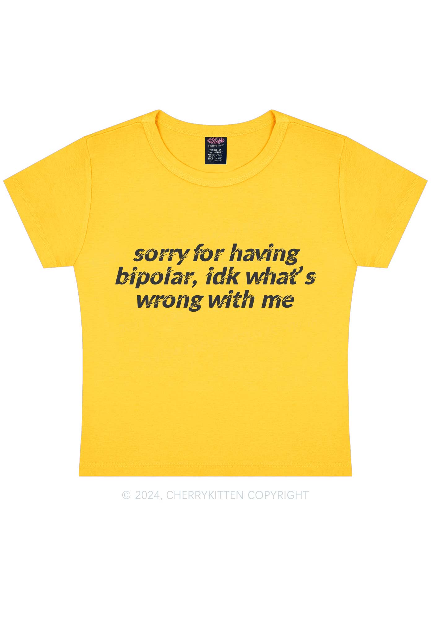 Sorry For Having Bipolar Y2K Baby Tee Cherrykitten