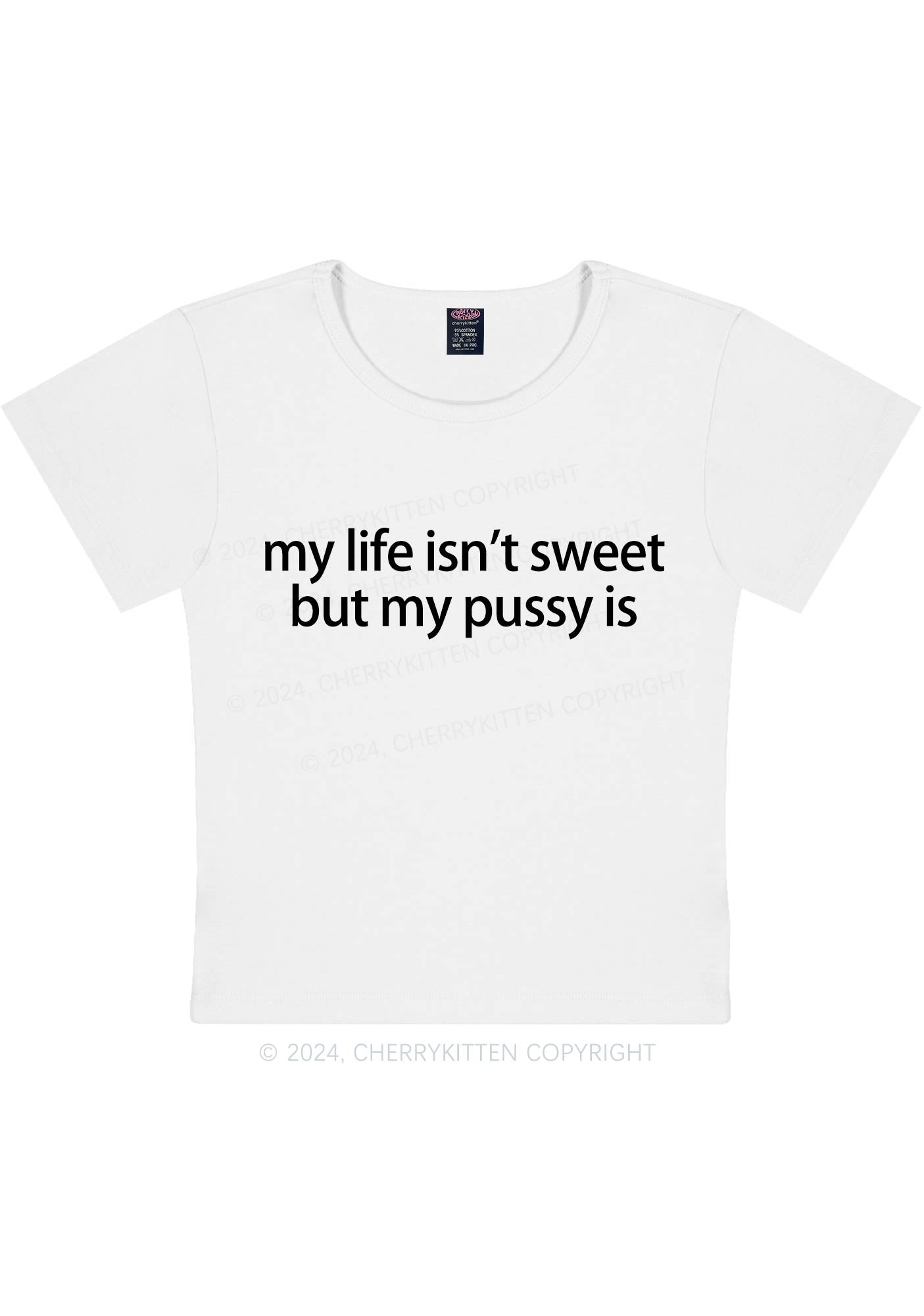 My Life Isn't Sweet Y2K Baby Tee Cherrykitten