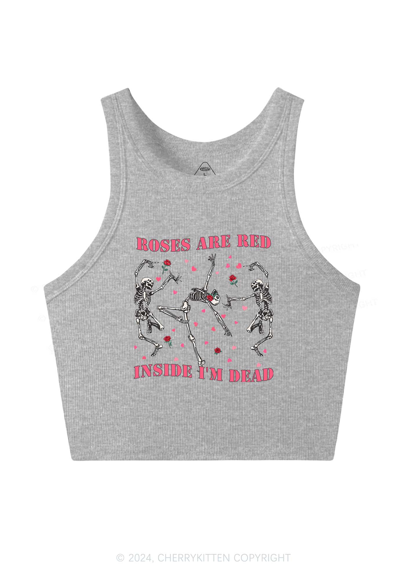 Inside Im Dead Y2K Valentine's Day Crop Tank Top Cherrykitten