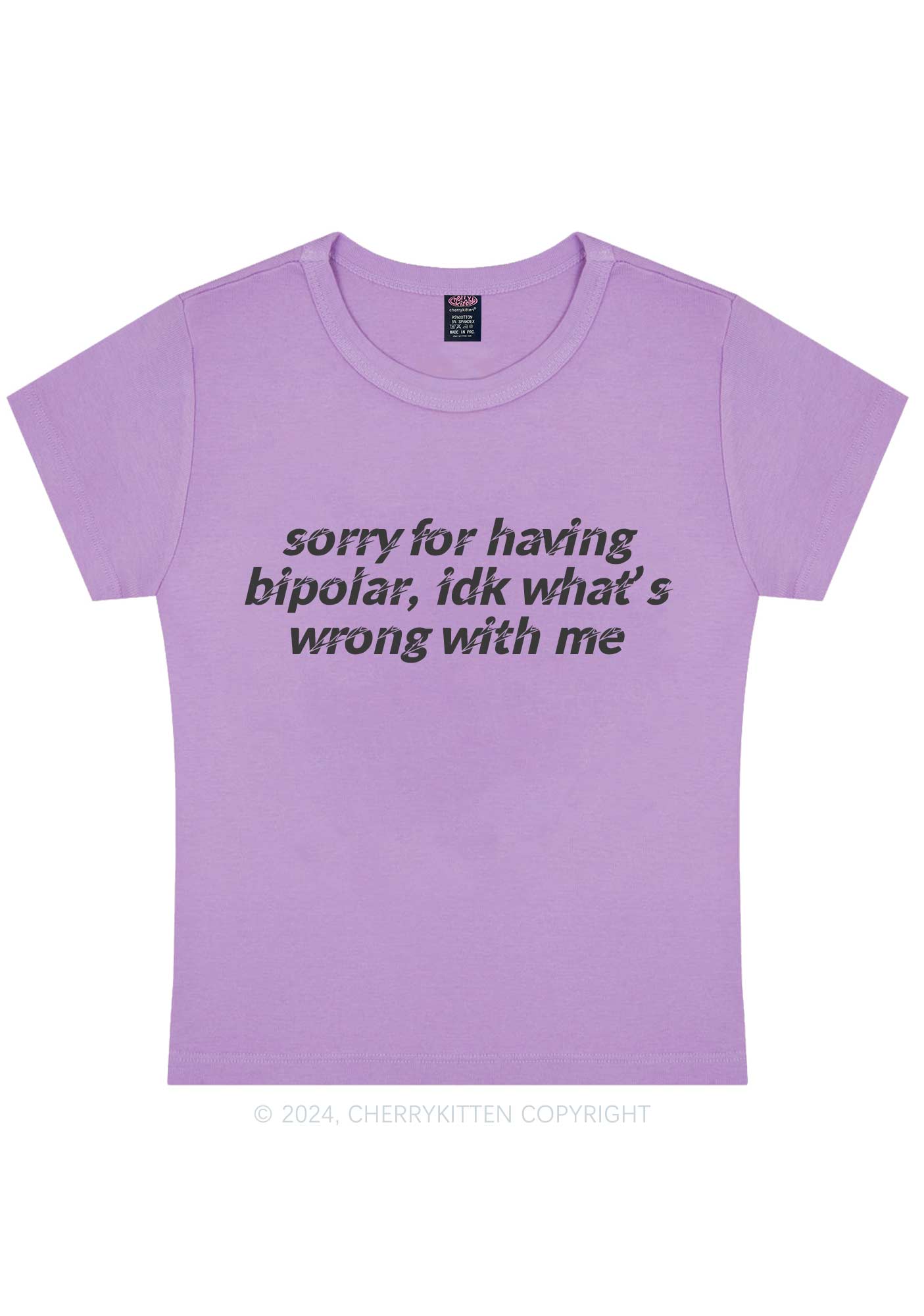 Sorry For Having Bipolar Y2K Baby Tee Cherrykitten