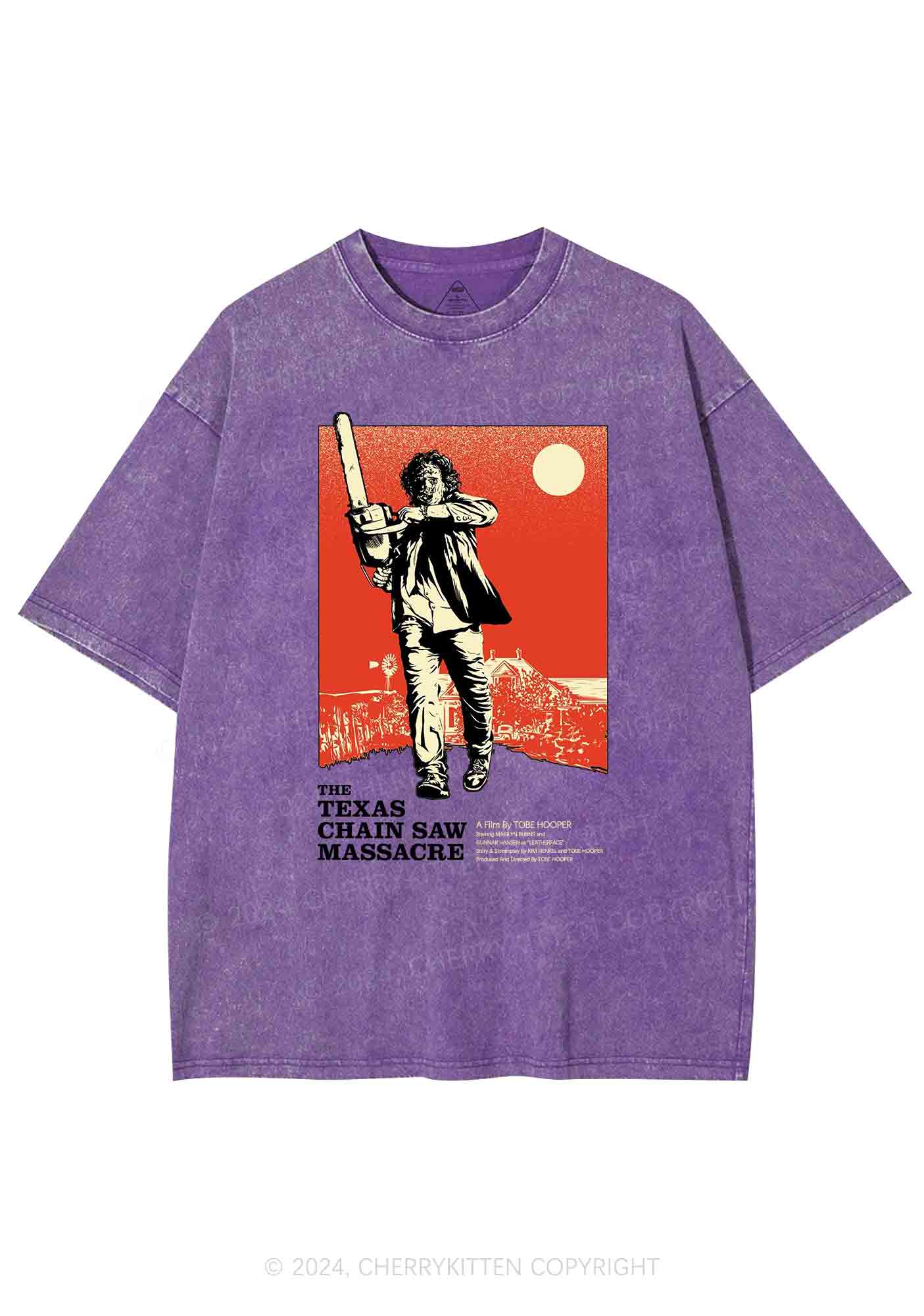 Halloween Chainsaw Man Y2K Washed Tee Cherrykitten