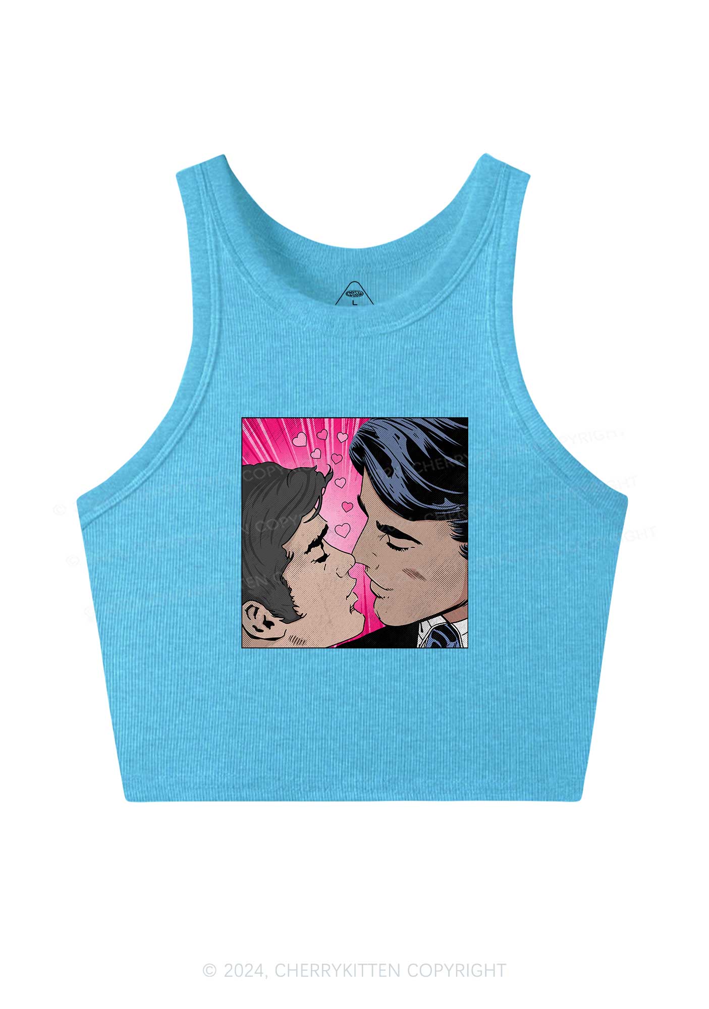 Boy Kiss Y2K Valentine's Day Crop Tank Top Cherrykitten