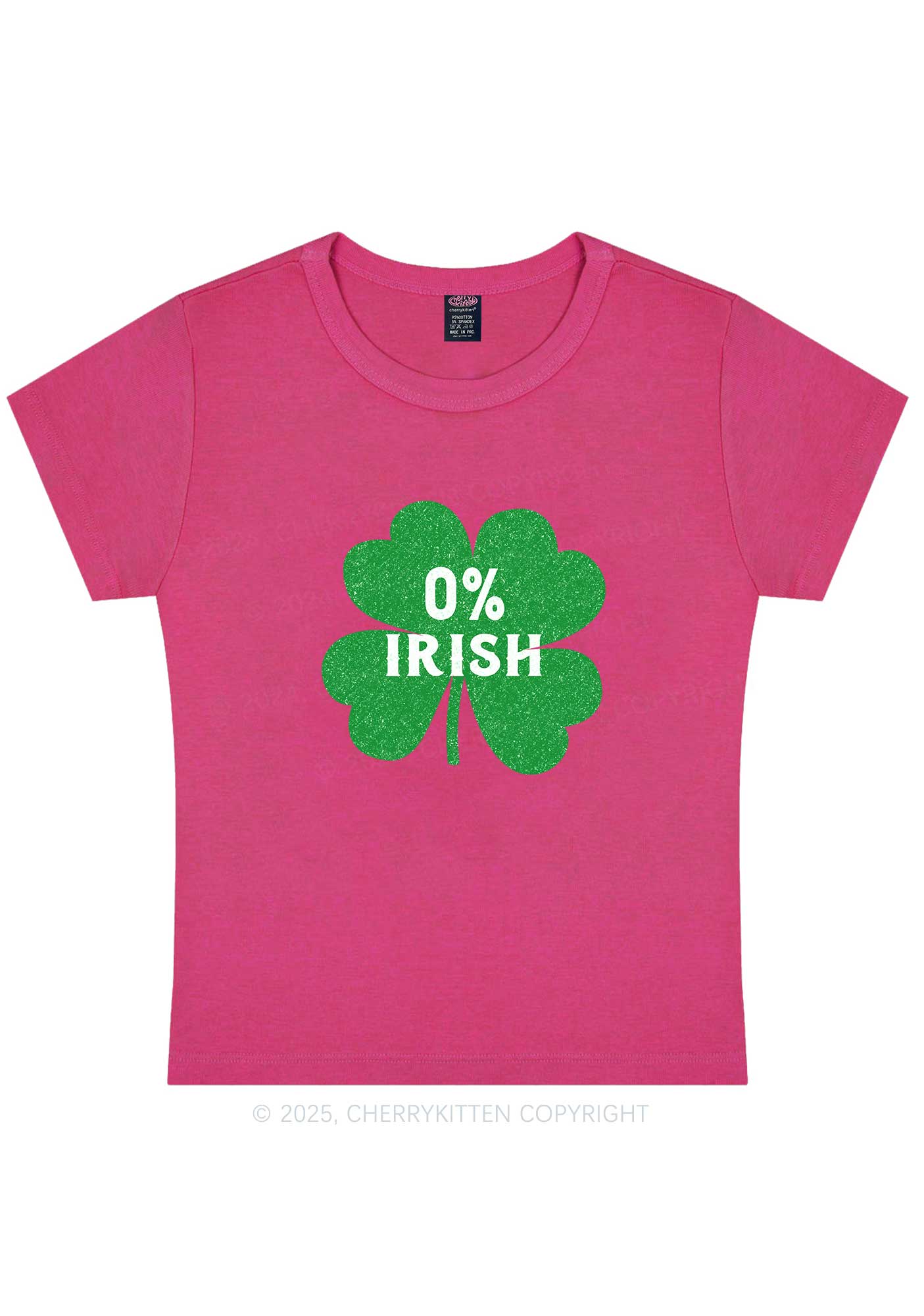 Zero Percent Irish St Patricks Y2K Baby Tee Cherrykitten