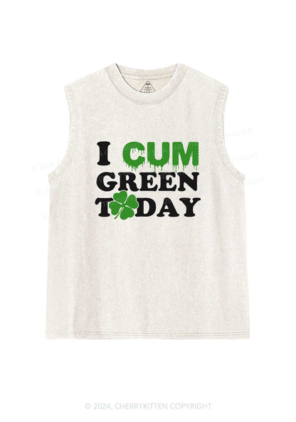 I Cxm Green Today St Patricks Y2K Washed Tank Cherrykitten