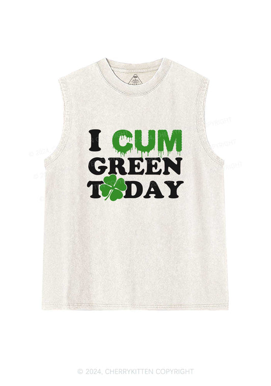 I Cxm Green Today St Patricks Y2K Washed Tank Cherrykitten