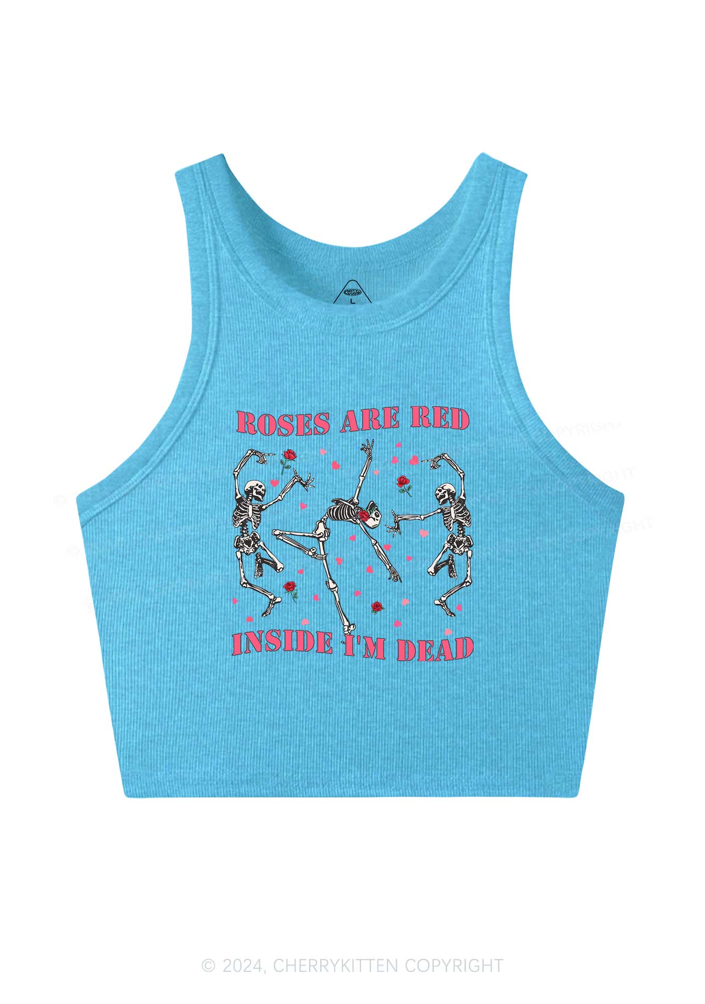 Inside Im Dead Y2K Valentine's Day Crop Tank Top Cherrykitten