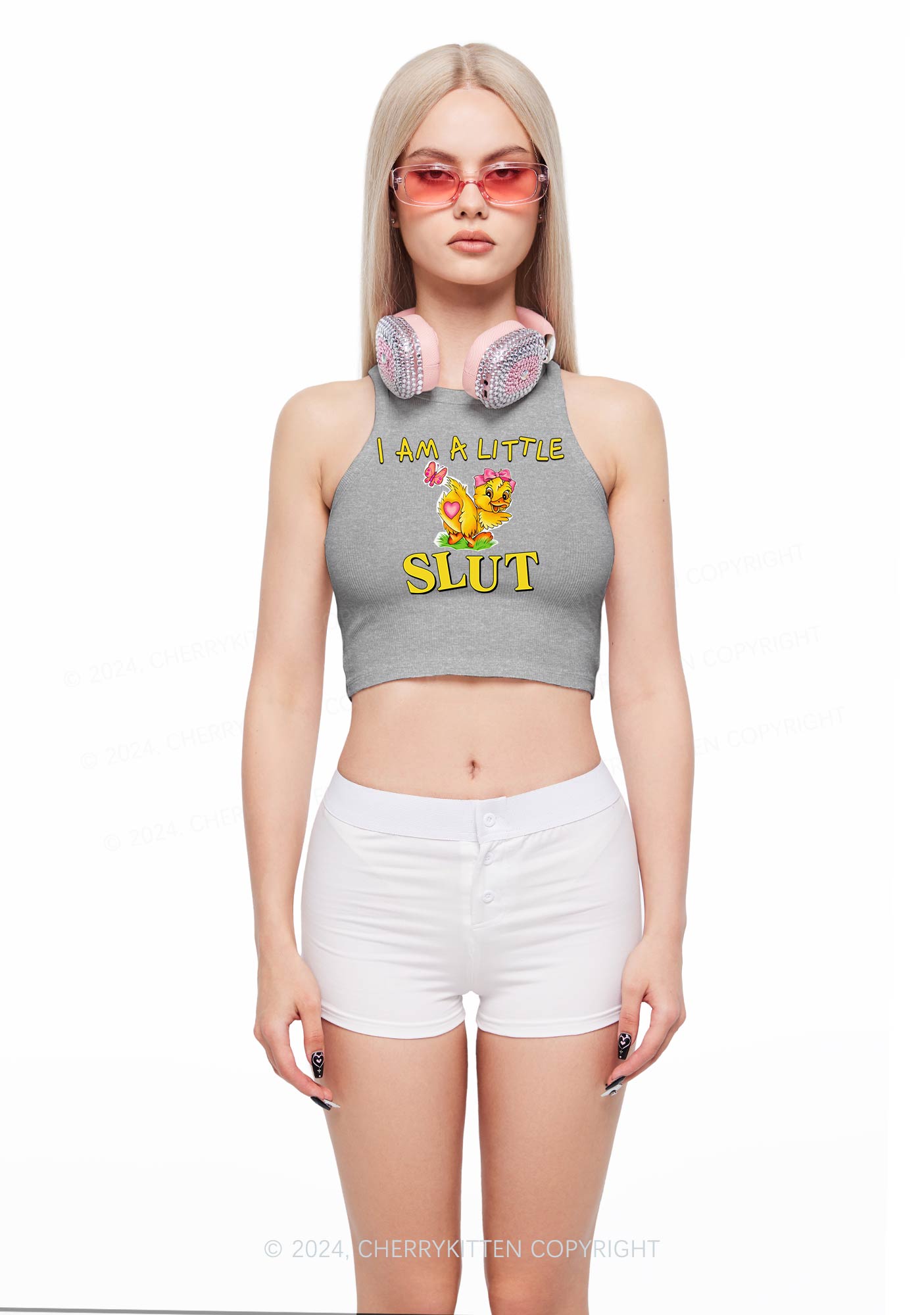 Little Slxt Y2K Crop Tank Top Cherrykitten