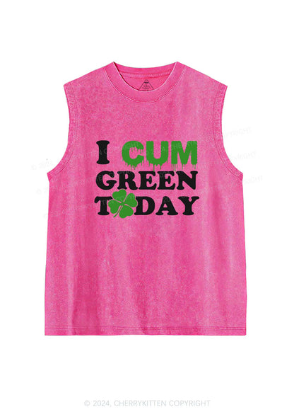 I Cxm Green Today St Patricks Y2K Washed Tank Cherrykitten