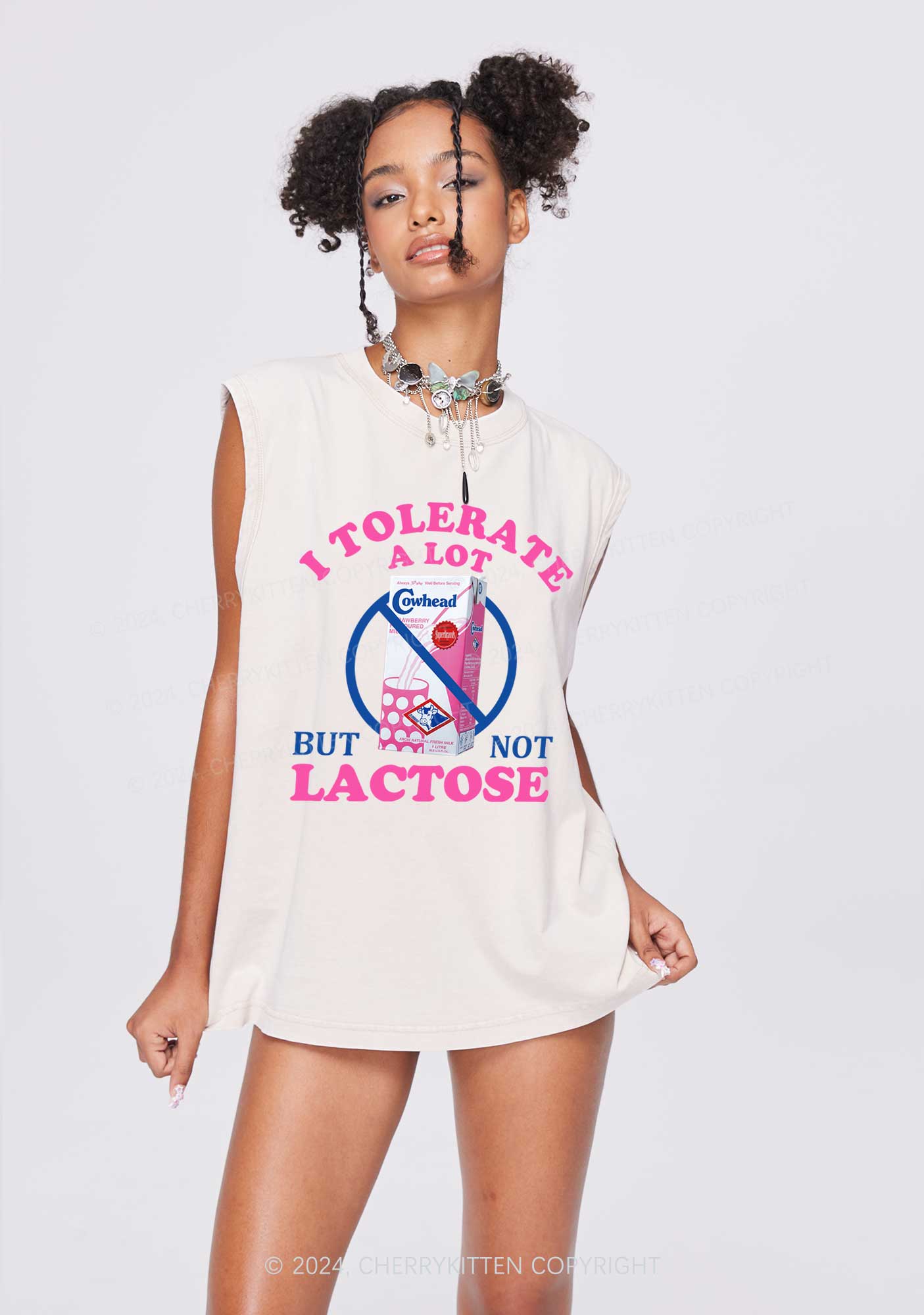 Dont Tolerate Lactose Y2K Washed Tank Cherrykitten