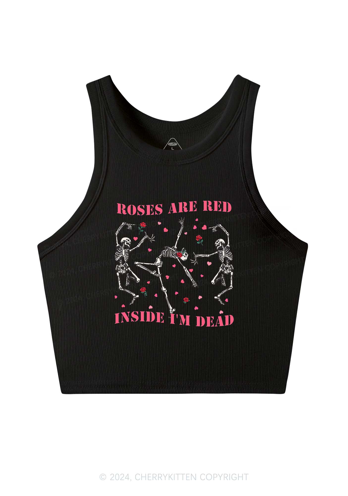 Inside Im Dead Y2K Valentine's Day Crop Tank Top Cherrykitten