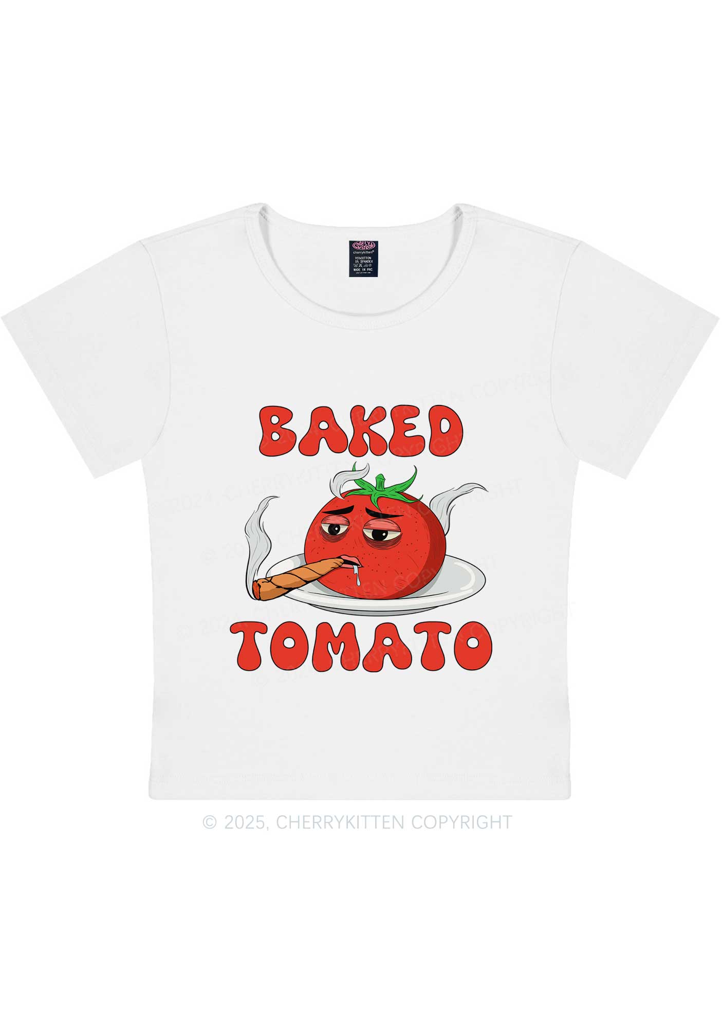 Baked Tomato Y2K Baby Tee Cherrykitten