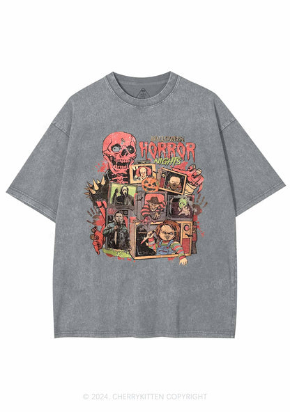 Halloween Horror Movies Characters Y2K Washed Tee Cherrykitten