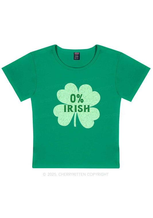 Zero Percent Irish St Patricks Y2K Baby Tee Cherrykitten