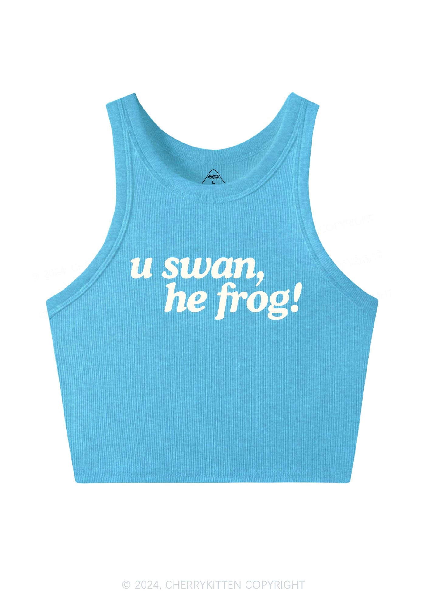 U Swan He Frog Y2K Crop Tank Top Cherrykitten