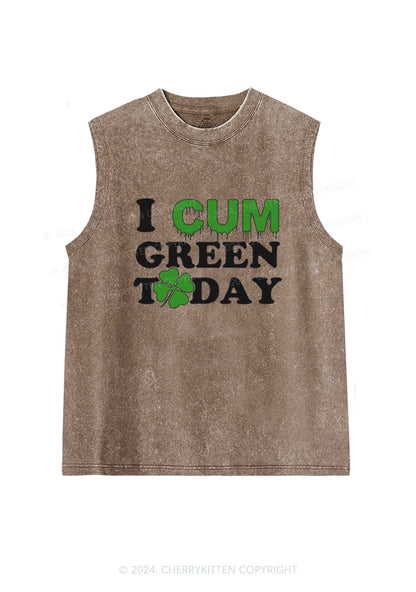 I Cxm Green Today St Patricks Y2K Washed Tank Cherrykitten