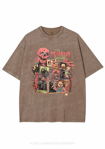 Halloween Horror Movies Characters Y2K Washed Tee Cherrykitten