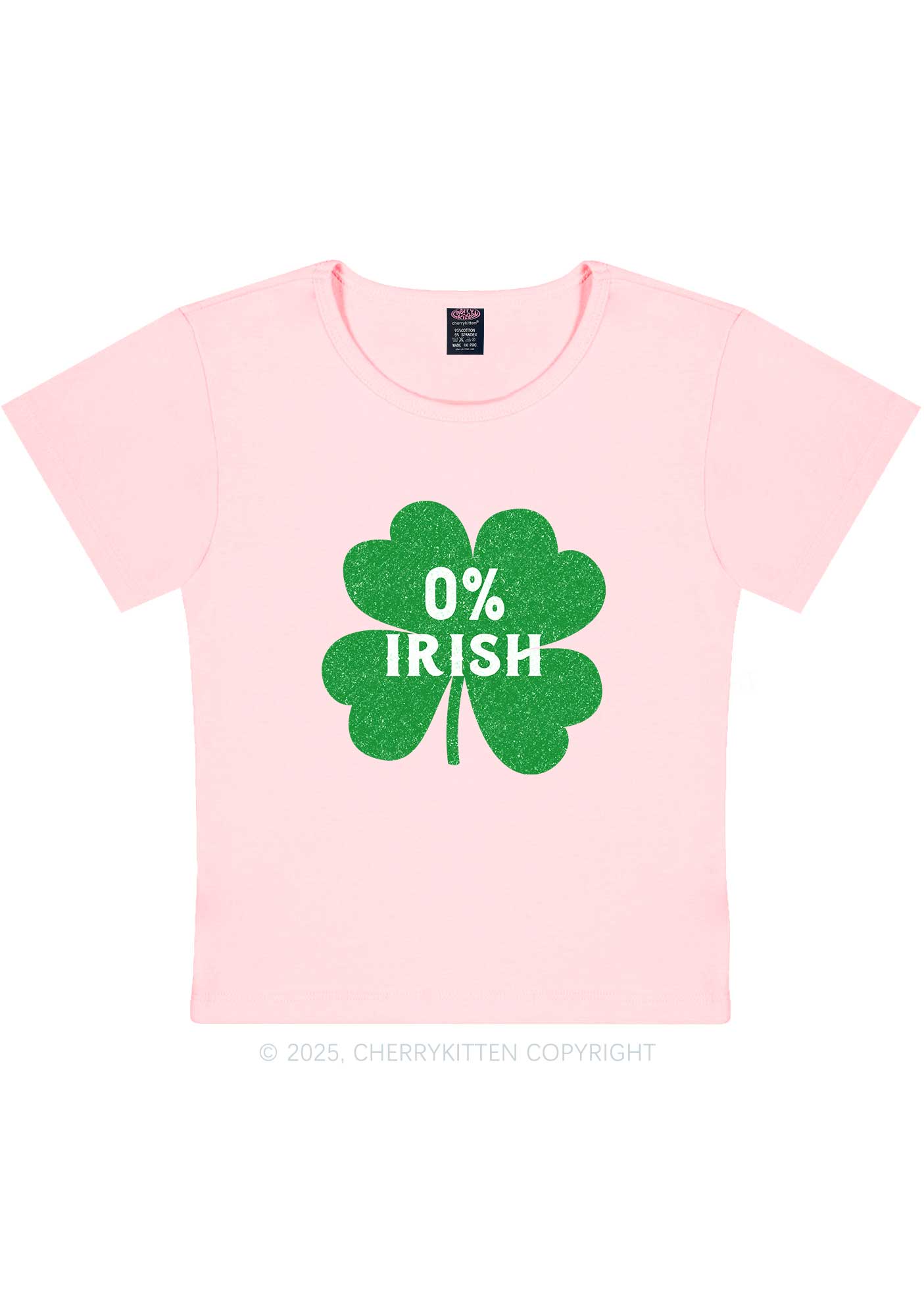 Zero Percent Irish St Patricks Y2K Baby Tee Cherrykitten