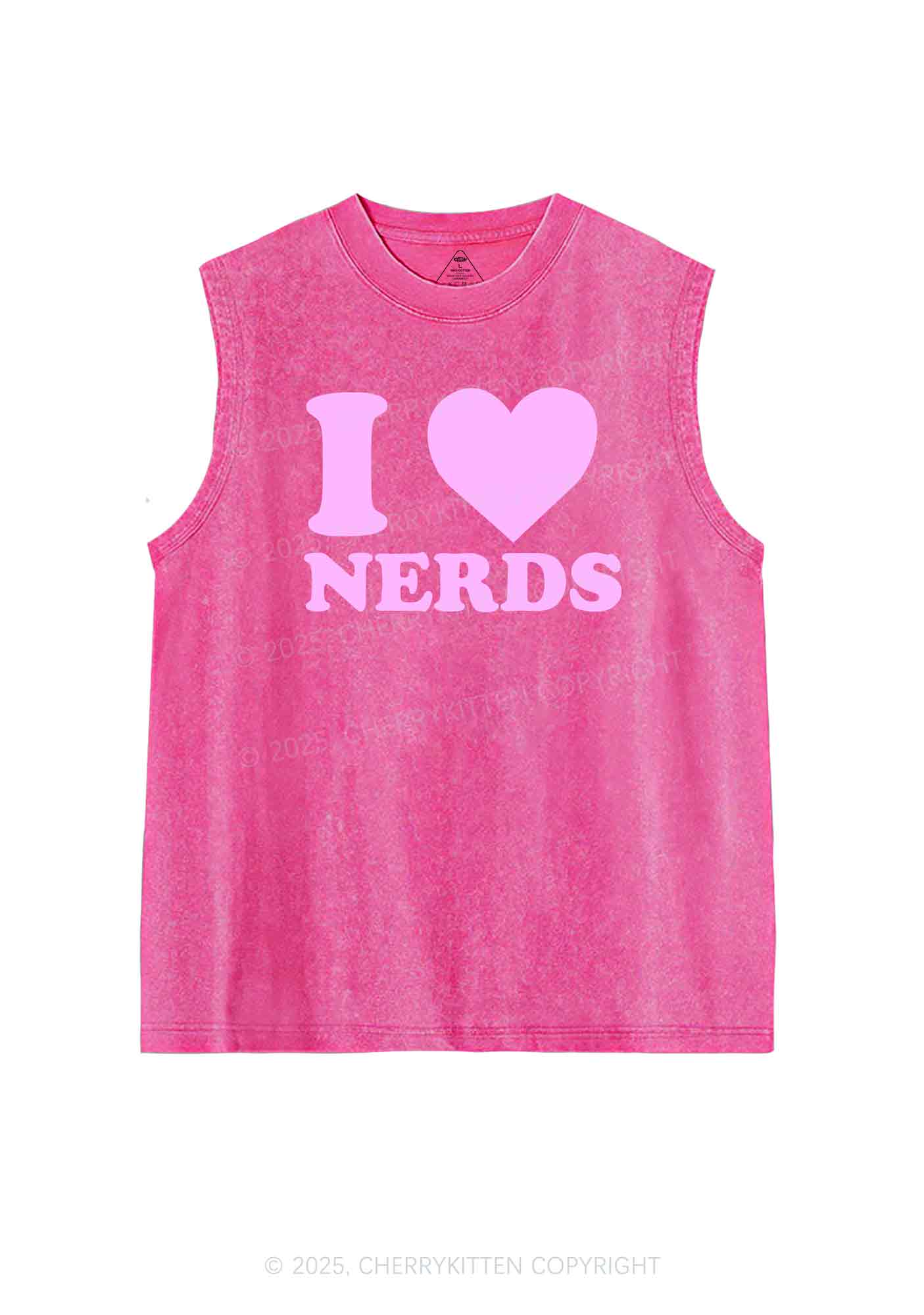 I Love Nerds Y2K Washed Tank Cherrykitten