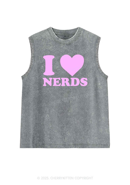 I Love Nerds Y2K Washed Tank Cherrykitten