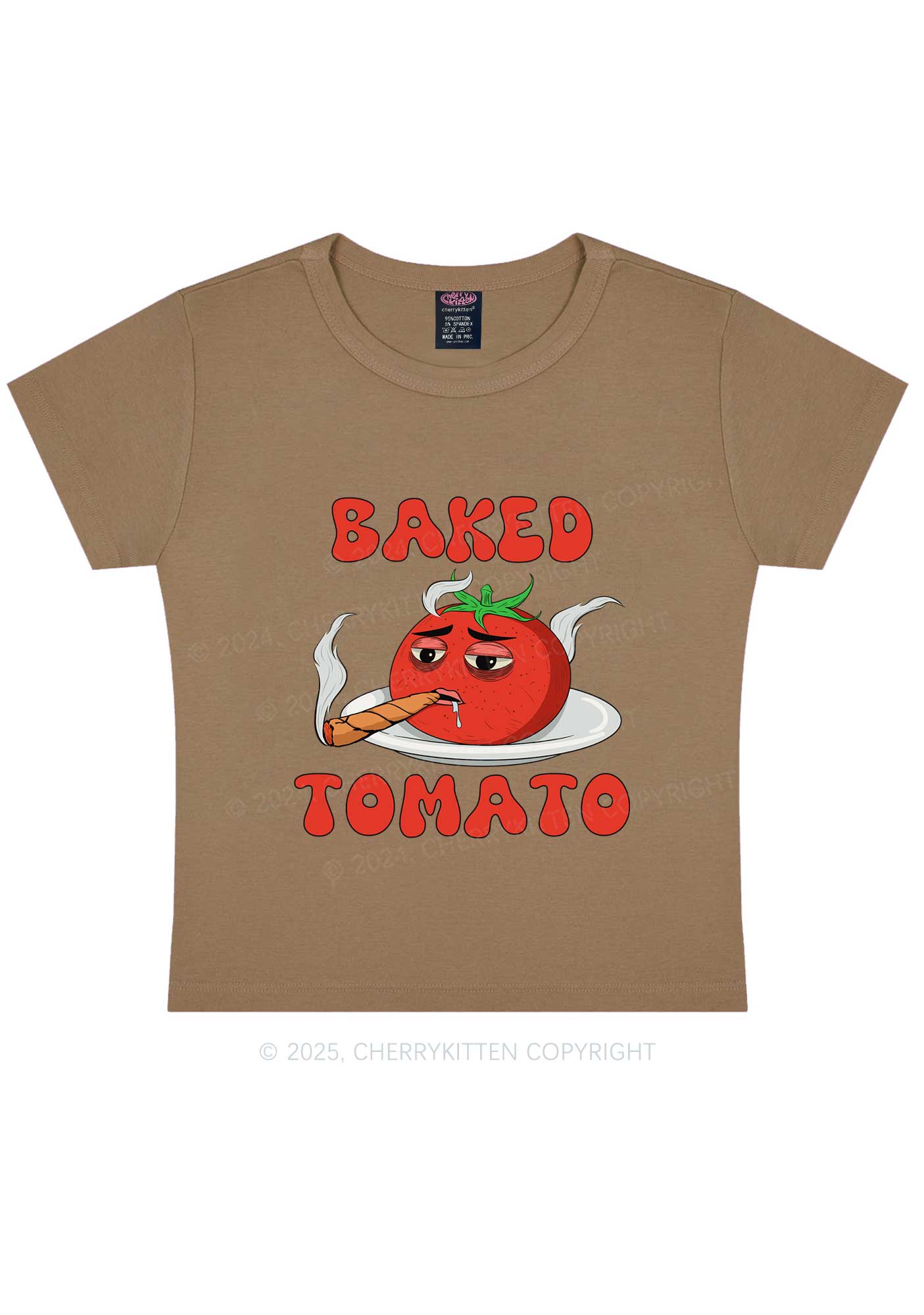 Baked Tomato Y2K Baby Tee Cherrykitten