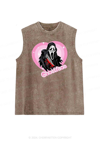 Halloween Pink Ghost Y2K Washed Tank Cherrykitten