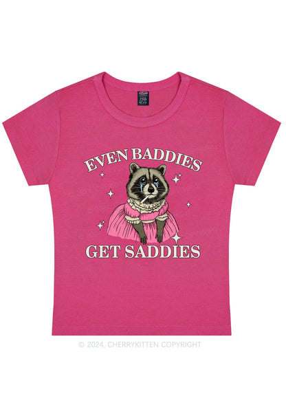 Raccoon Get Saddies Y2K Baby Tee Cherrykitten