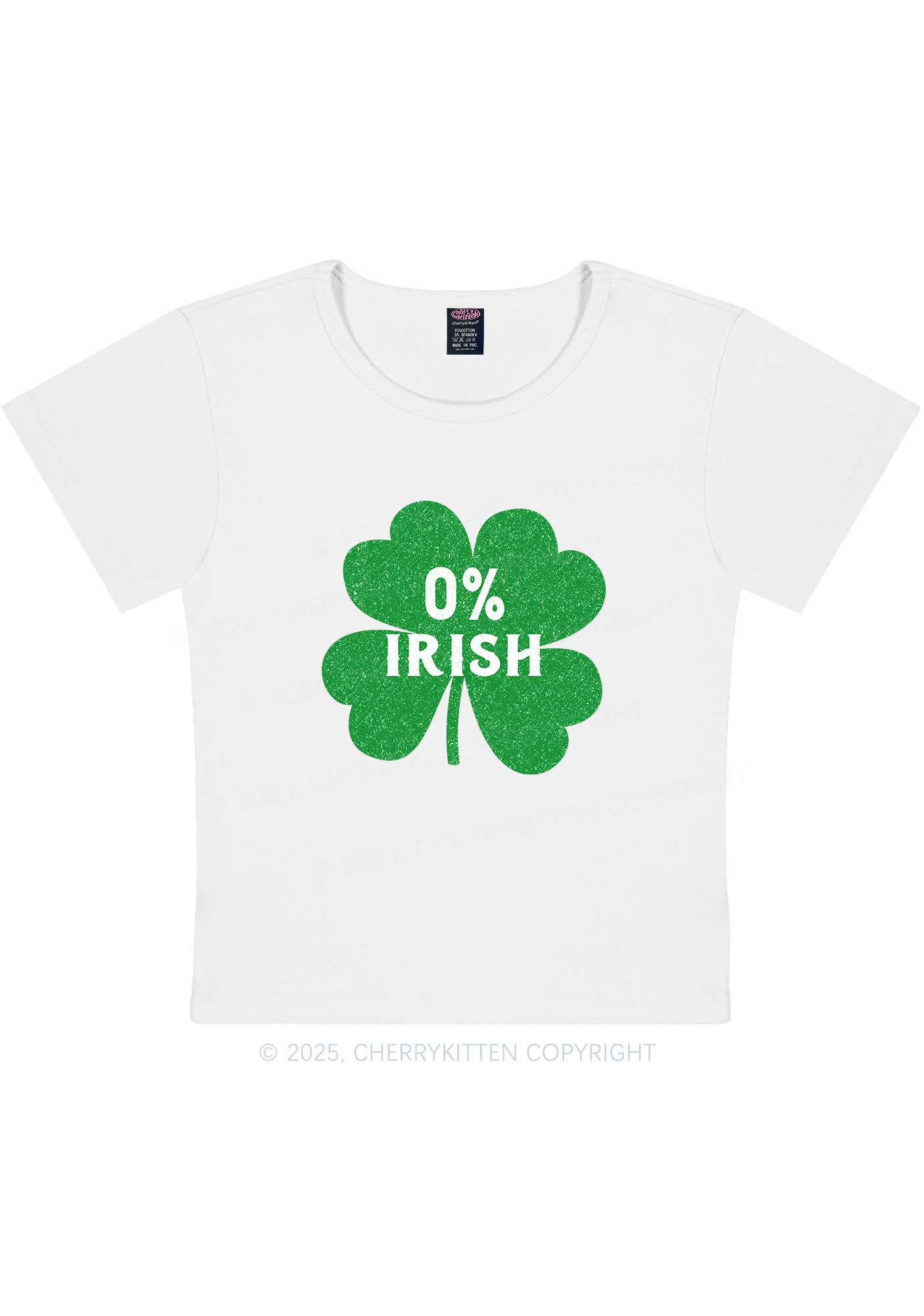 Zero Percent Irish St Patricks Y2K Baby Tee Cherrykitten