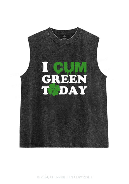 I Cxm Green Today St Patricks Y2K Washed Tank Cherrykitten