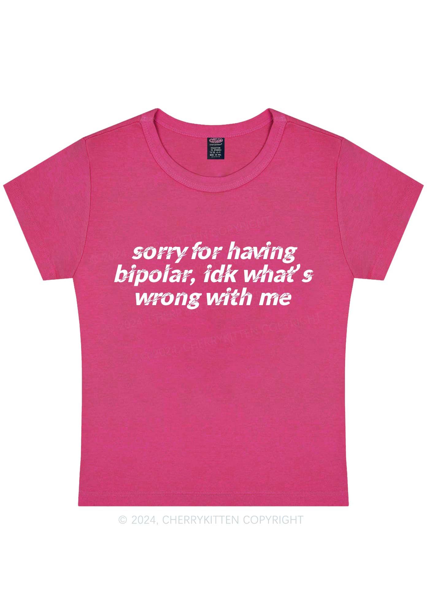 Sorry For Having Bipolar Y2K Baby Tee Cherrykitten